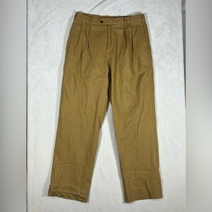 Nonstock Durability Americana Workwear Medium 32W Pleated Khaki Chinos USA C23